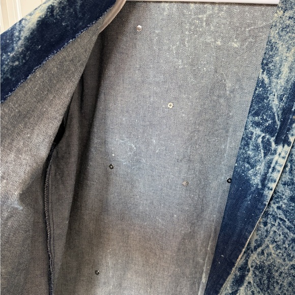 Vintage Acid Washed & Hand Painted Denim Duster Coat - Picture 5 of 7